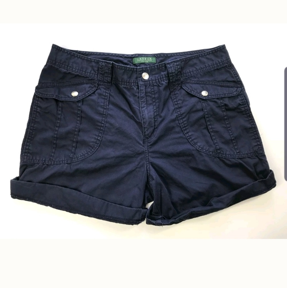 Lauren Ralph Lauren Petite Navy Cuffed Shorts